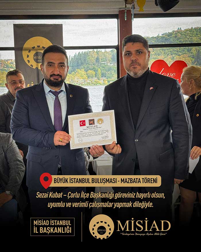 Sezai Gubat, MİSİAD Çorlu İlçe Başkanı Oldu 1 musaid yeni baskani belli oldu